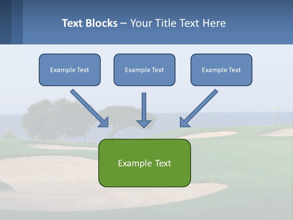 A Golf Course With A Tree And Water In The Background PowerPoint Template