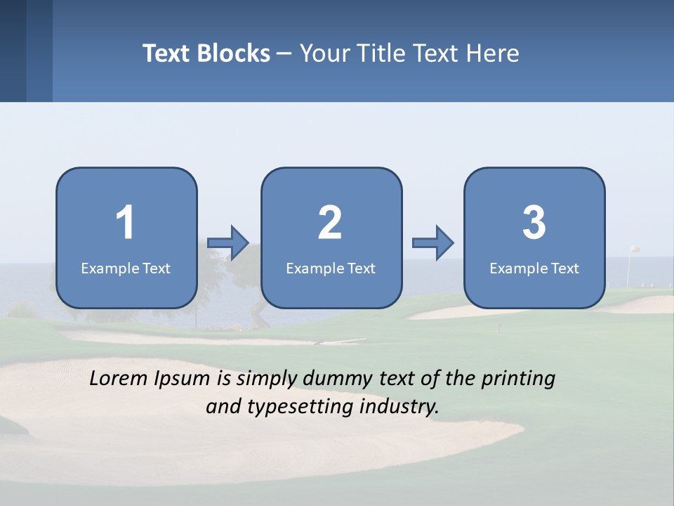 A Golf Course With A Tree And Water In The Background PowerPoint Template