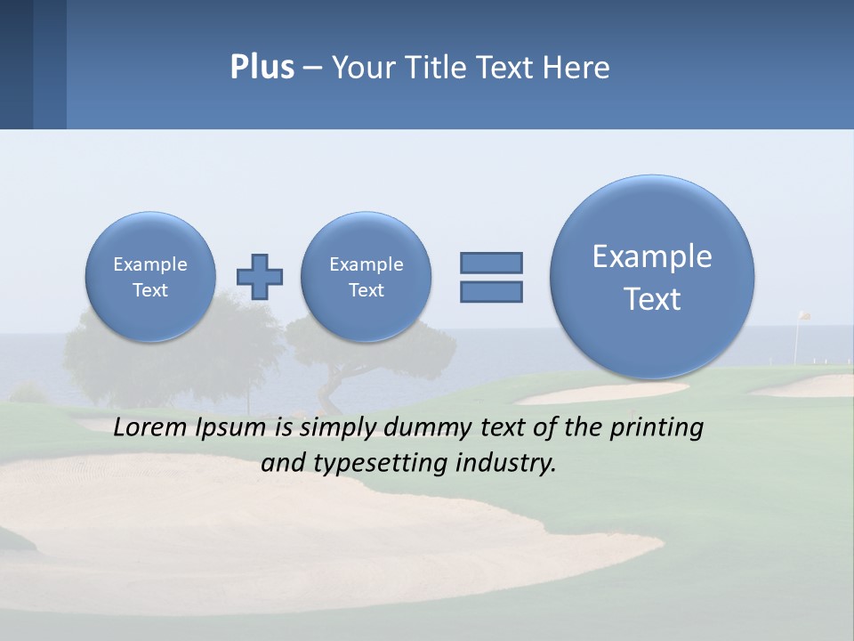 A Golf Course With A Tree And Water In The Background PowerPoint Template