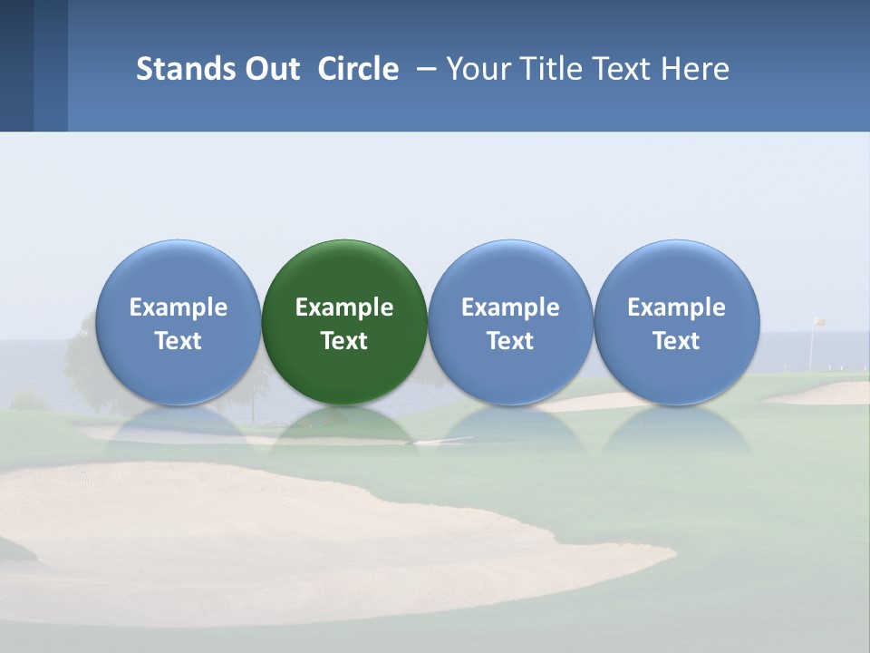 A Golf Course With A Tree And Water In The Background PowerPoint Template