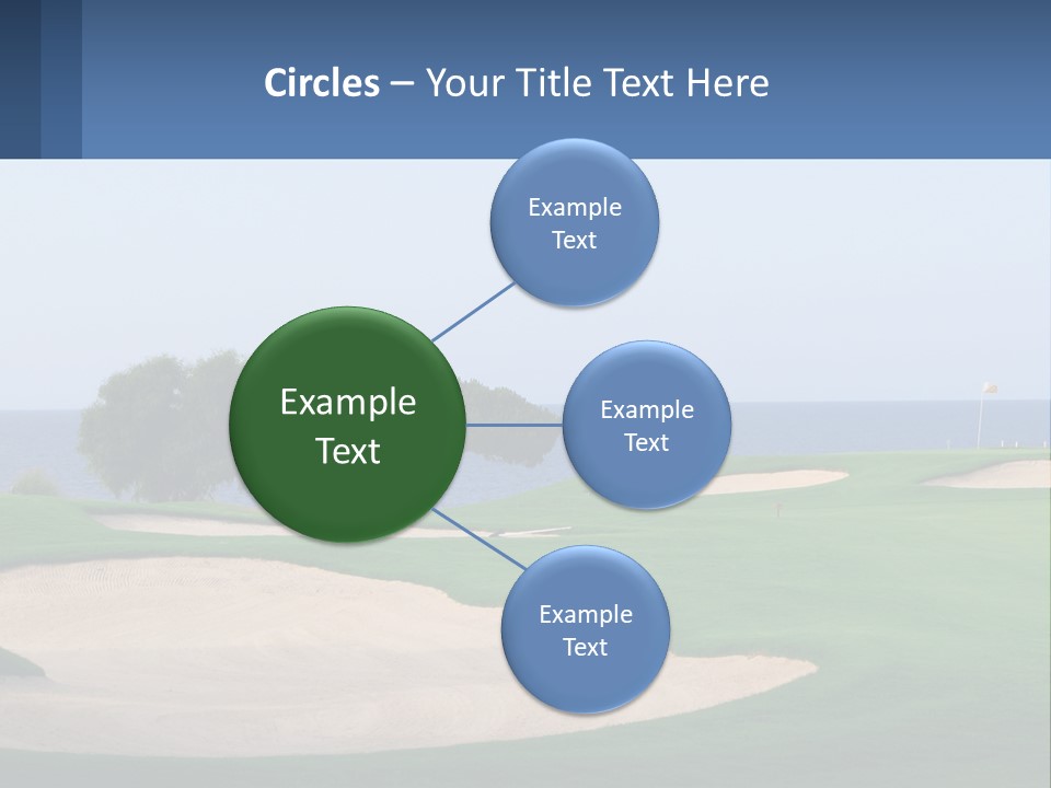 A Golf Course With A Tree And Water In The Background PowerPoint Template