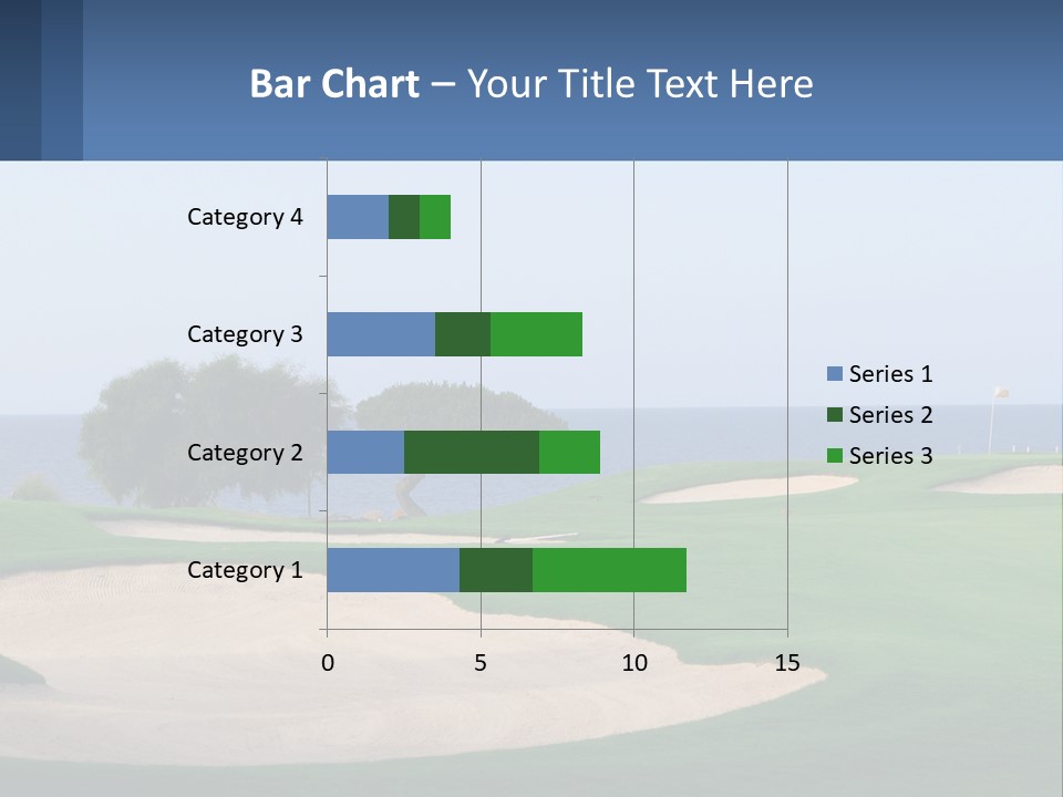 A Golf Course With A Tree And Water In The Background PowerPoint Template