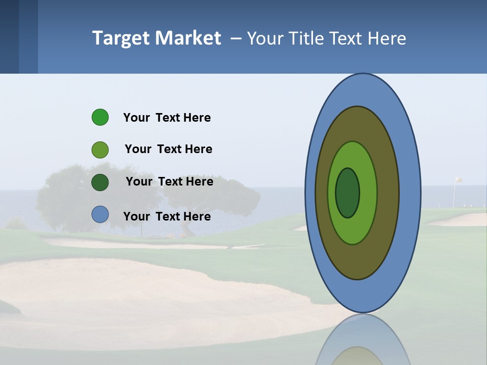 A Golf Course With A Tree And Water In The Background PowerPoint Template