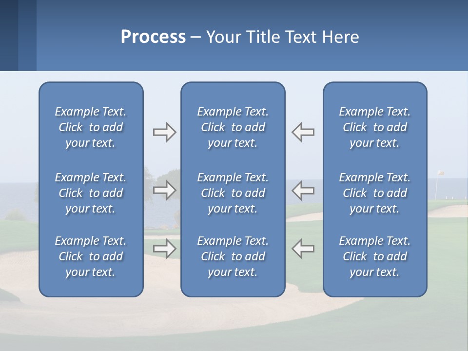 A Golf Course With A Tree And Water In The Background PowerPoint Template