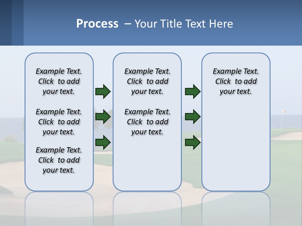 A Golf Course With A Tree And Water In The Background PowerPoint Template