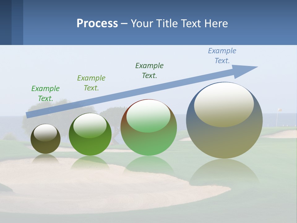 A Golf Course With A Tree And Water In The Background PowerPoint Template