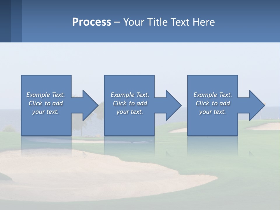 A Golf Course With A Tree And Water In The Background PowerPoint Template