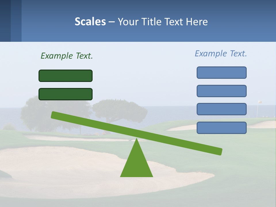 A Golf Course With A Tree And Water In The Background PowerPoint Template