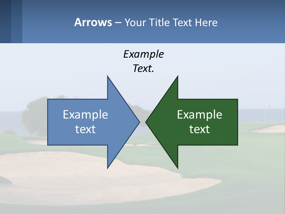 A Golf Course With A Tree And Water In The Background PowerPoint Template