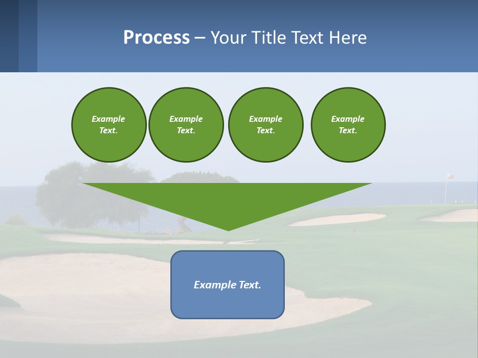 A Golf Course With A Tree And Water In The Background PowerPoint Template