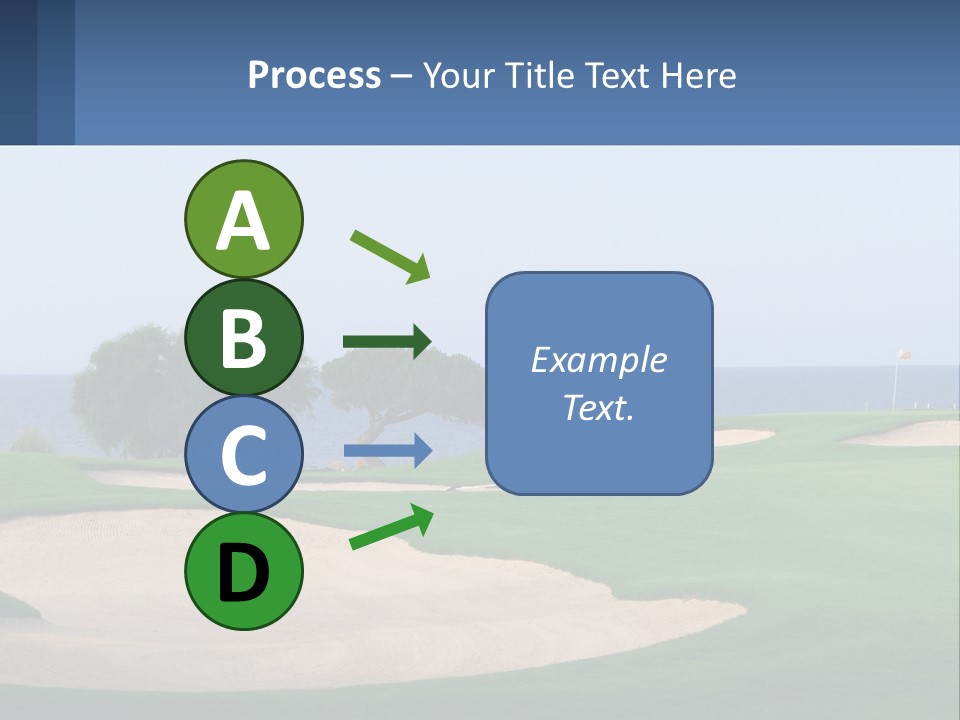 A Golf Course With A Tree And Water In The Background PowerPoint Template