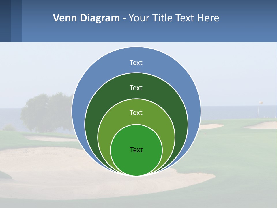 A Golf Course With A Tree And Water In The Background PowerPoint Template