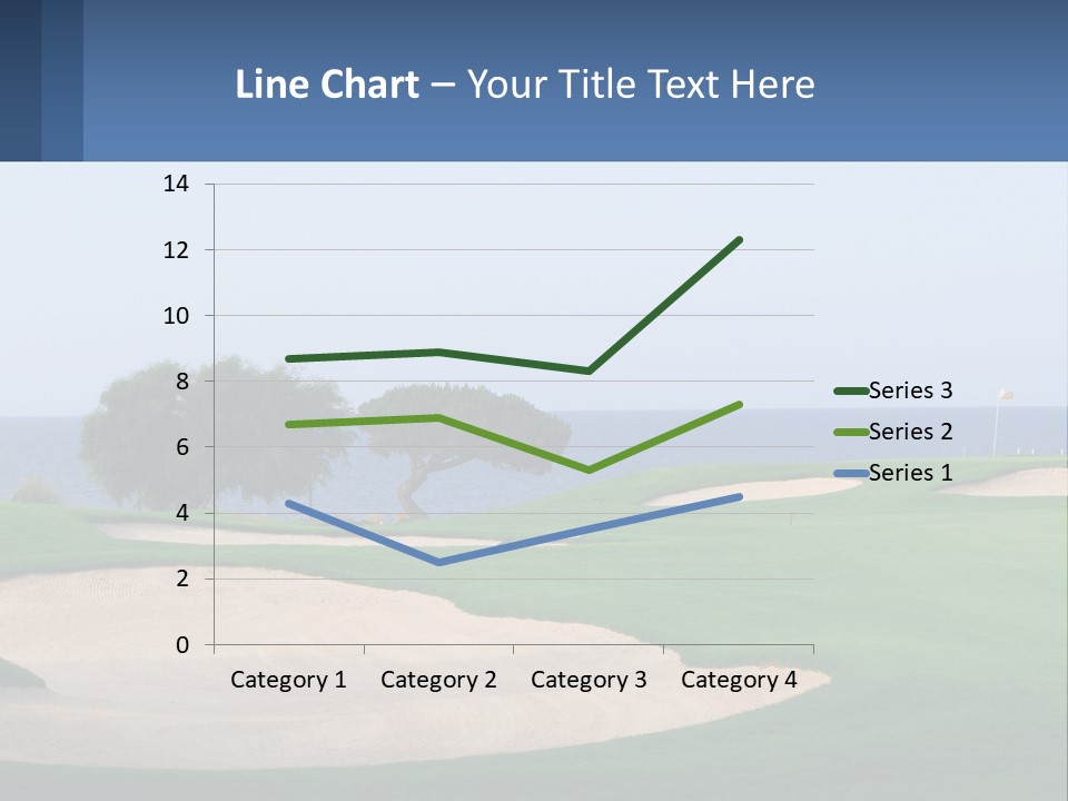 A Golf Course With A Tree And Water In The Background PowerPoint Template