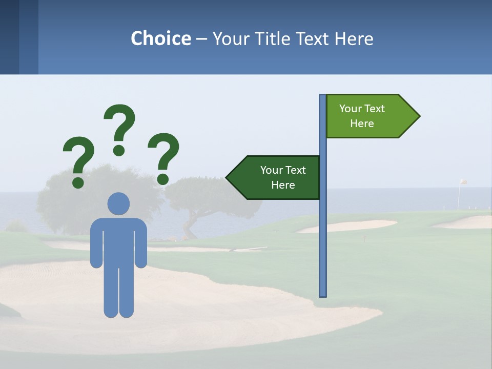 A Golf Course With A Tree And Water In The Background PowerPoint Template