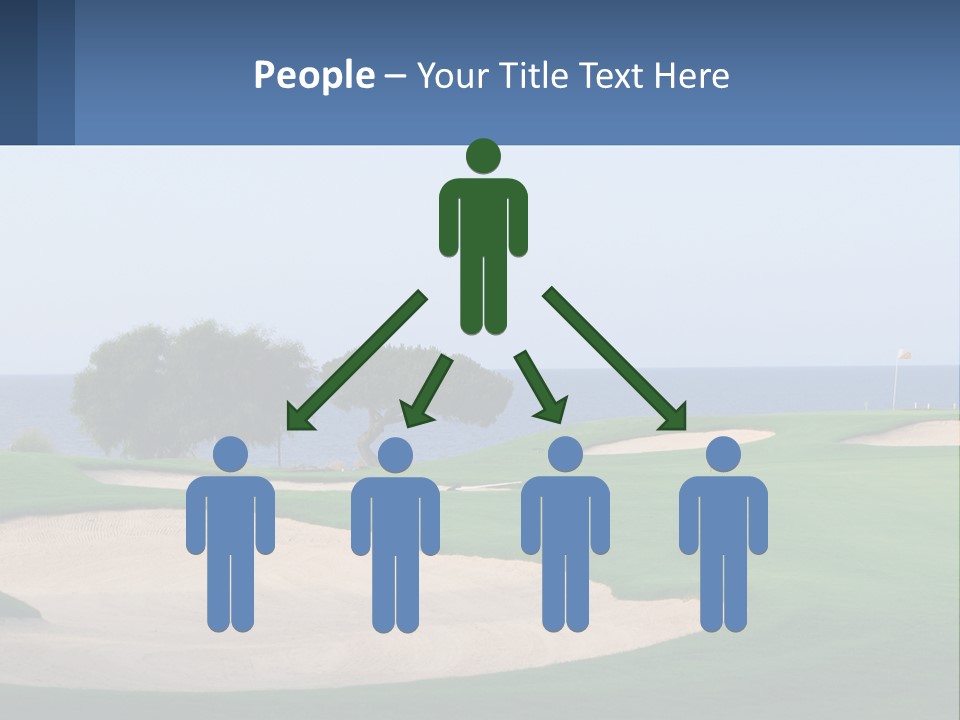 A Golf Course With A Tree And Water In The Background PowerPoint Template