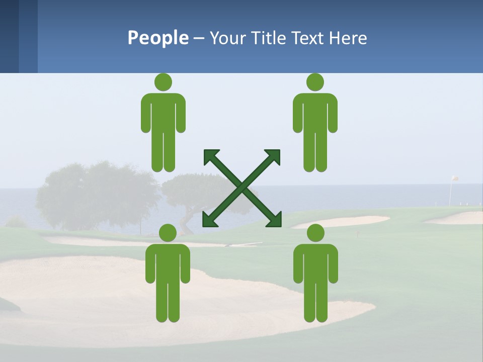 A Golf Course With A Tree And Water In The Background PowerPoint Template