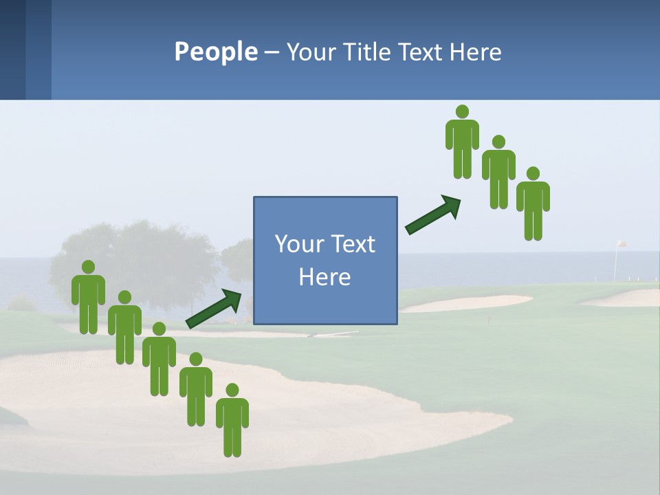 A Golf Course With A Tree And Water In The Background PowerPoint Template