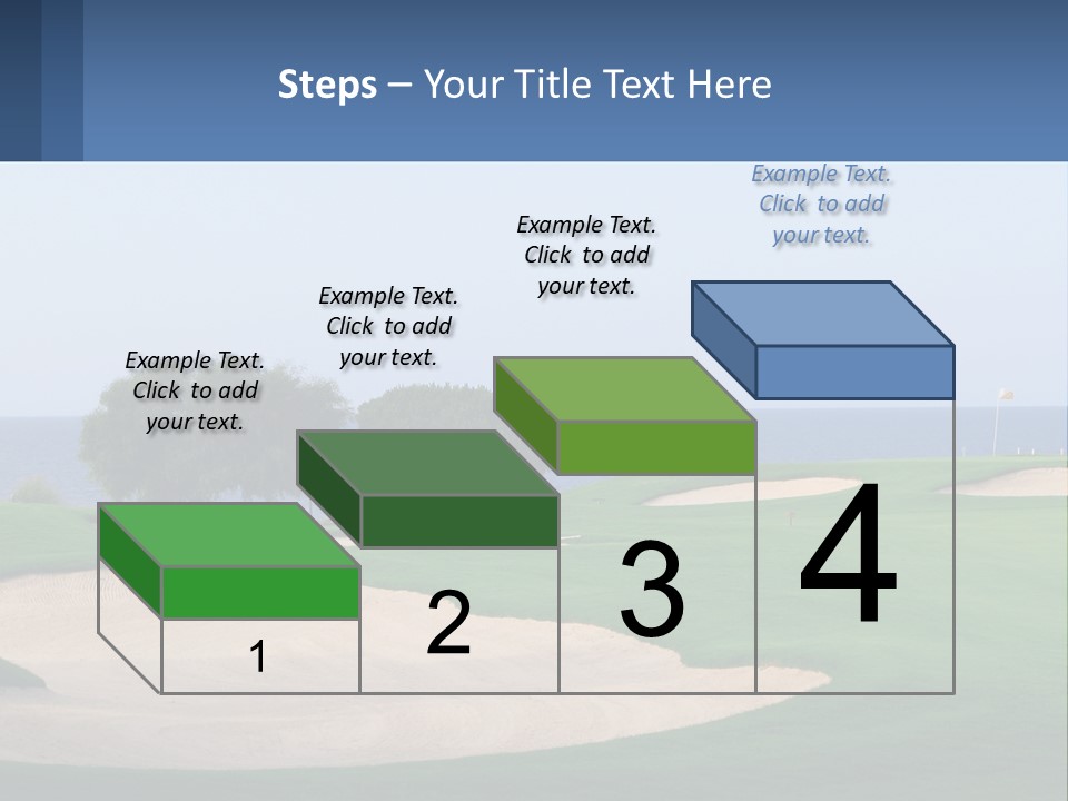 A Golf Course With A Tree And Water In The Background PowerPoint Template