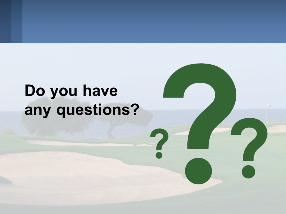 A Golf Course With A Tree And Water In The Background PowerPoint Template