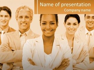 A Group Of People Standing Next To Each Other PowerPoint Template