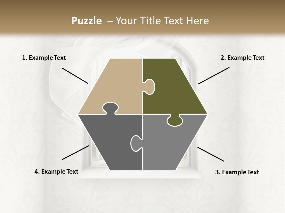 An Open Window With A View Of A Garden PowerPoint Template