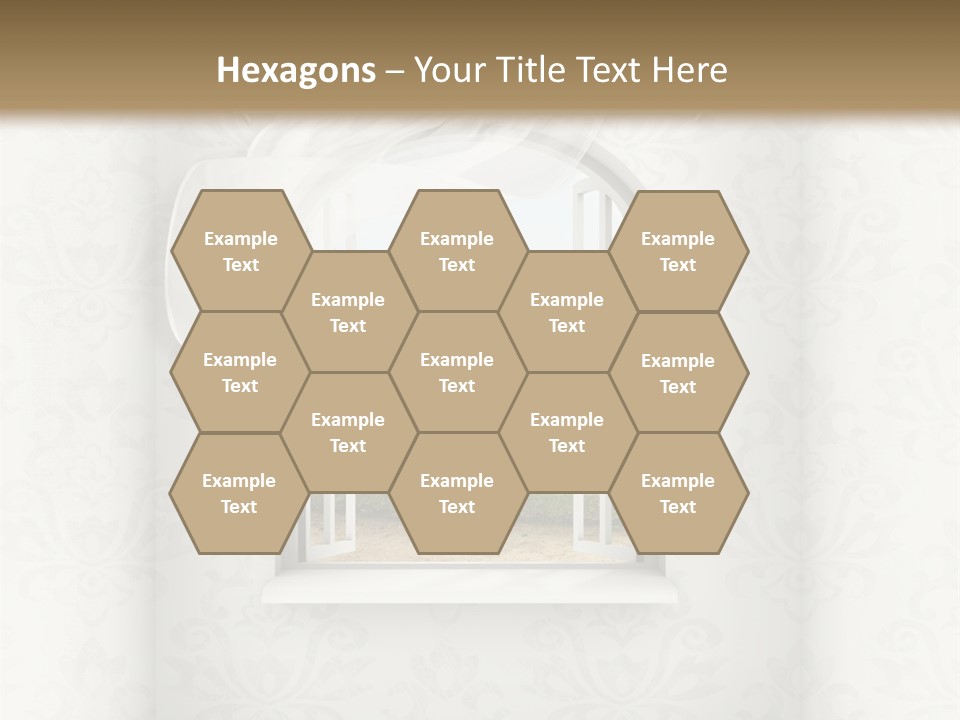 An Open Window With A View Of A Garden PowerPoint Template