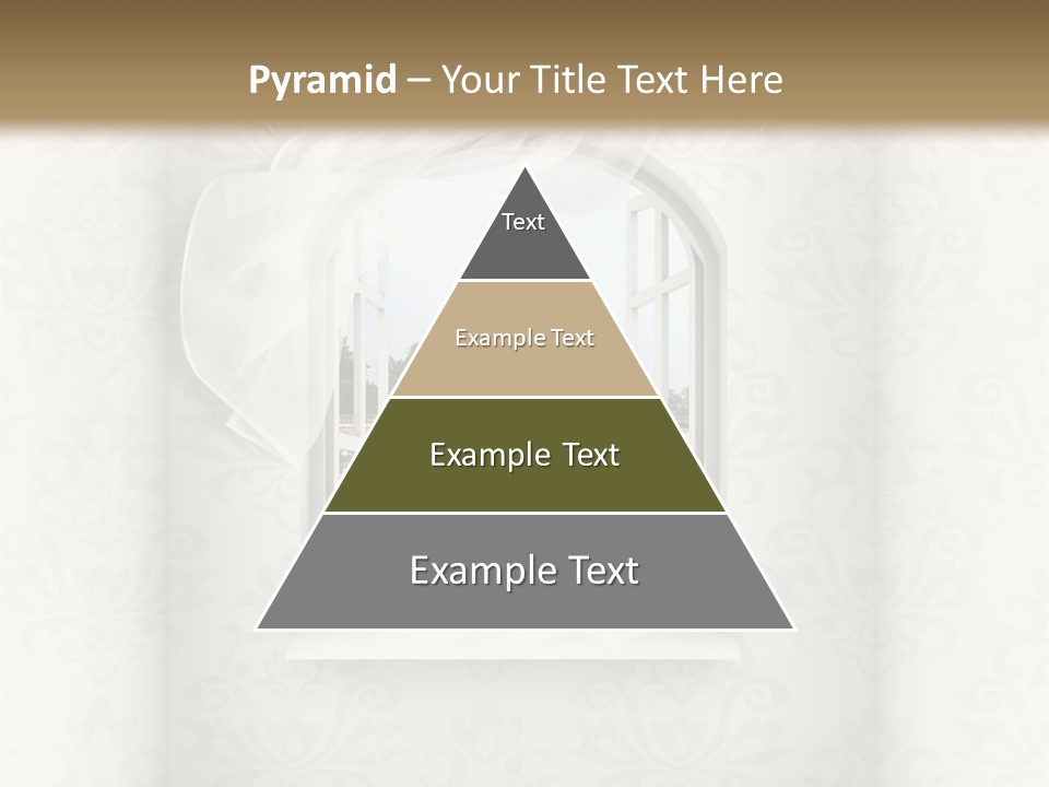 An Open Window With A View Of A Garden PowerPoint Template