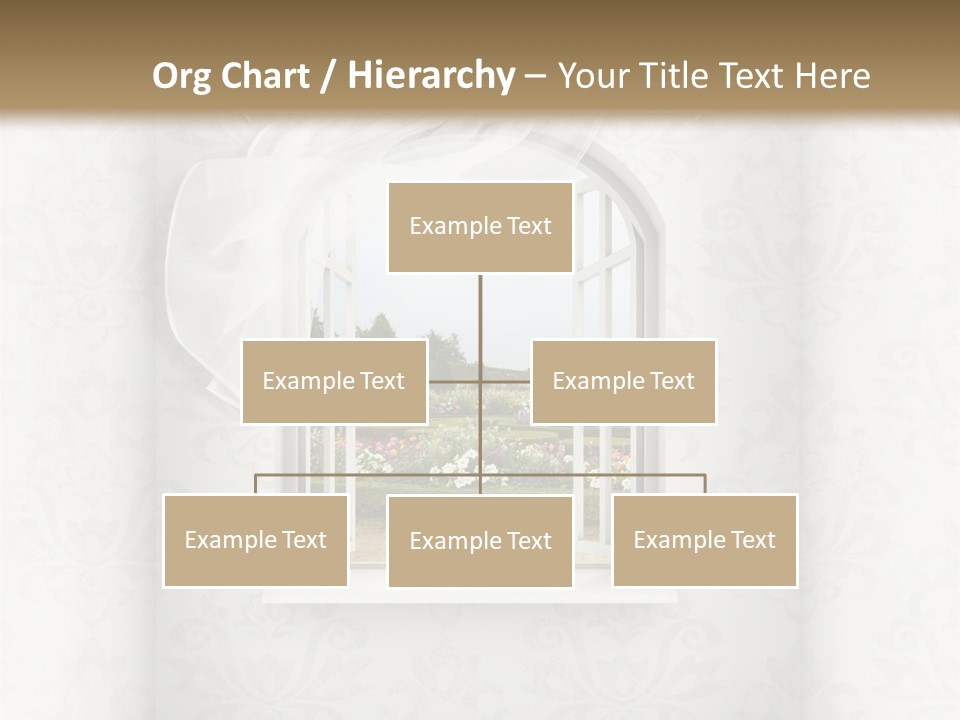 An Open Window With A View Of A Garden PowerPoint Template