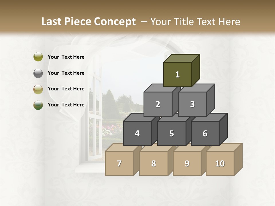 An Open Window With A View Of A Garden PowerPoint Template