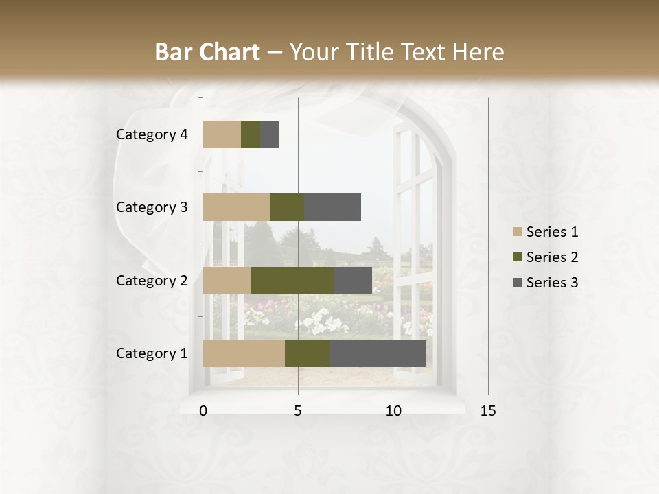 An Open Window With A View Of A Garden PowerPoint Template