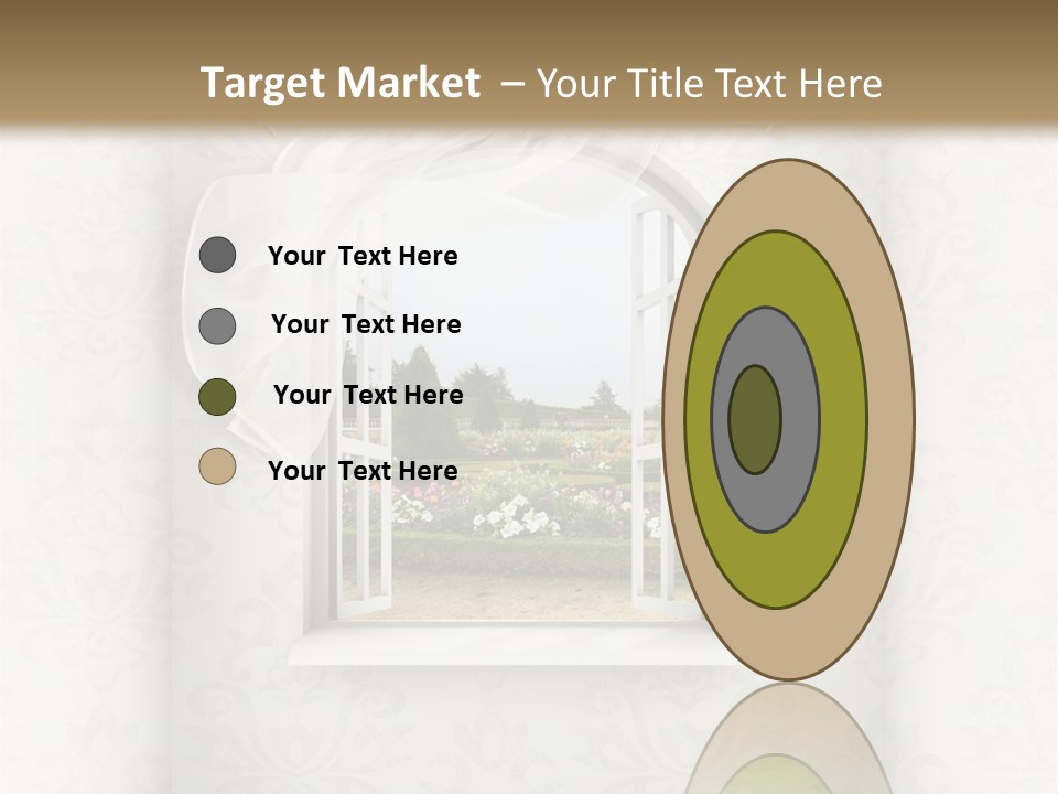 An Open Window With A View Of A Garden PowerPoint Template