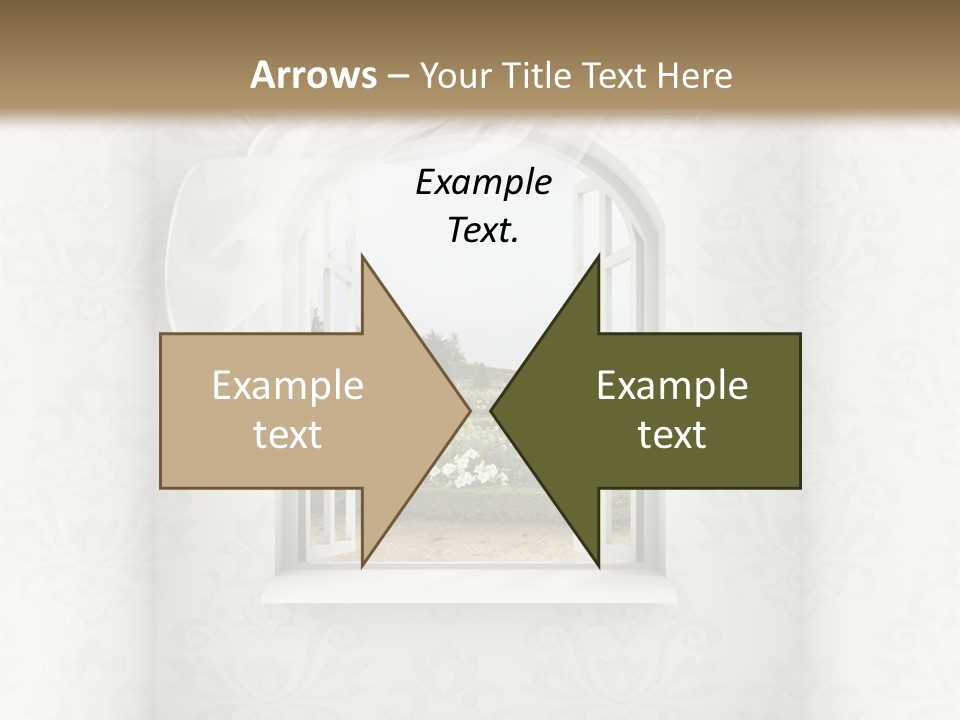 An Open Window With A View Of A Garden PowerPoint Template