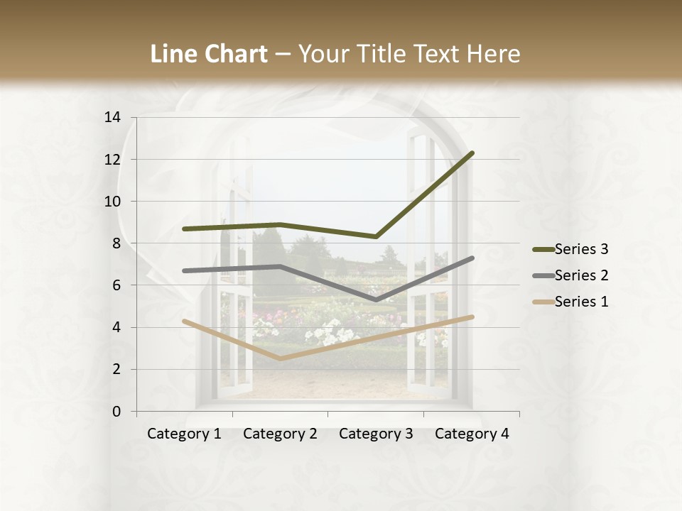 An Open Window With A View Of A Garden PowerPoint Template