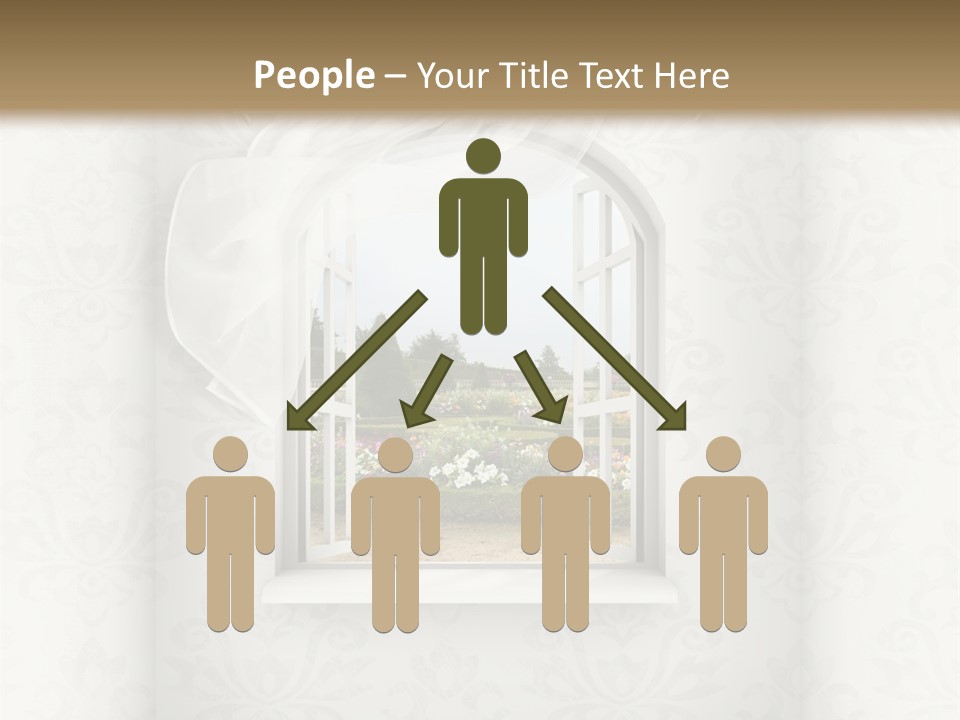 An Open Window With A View Of A Garden PowerPoint Template