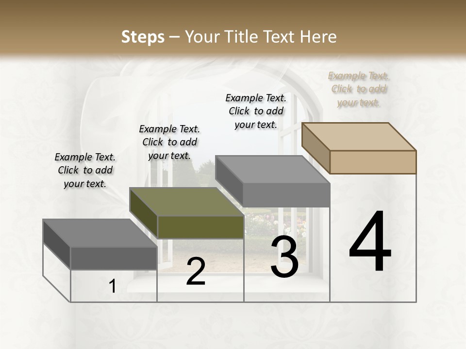 An Open Window With A View Of A Garden PowerPoint Template