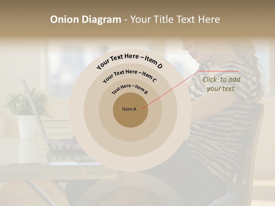 A Woman Sitting On A Chair Using A Laptop Computer PowerPoint Template