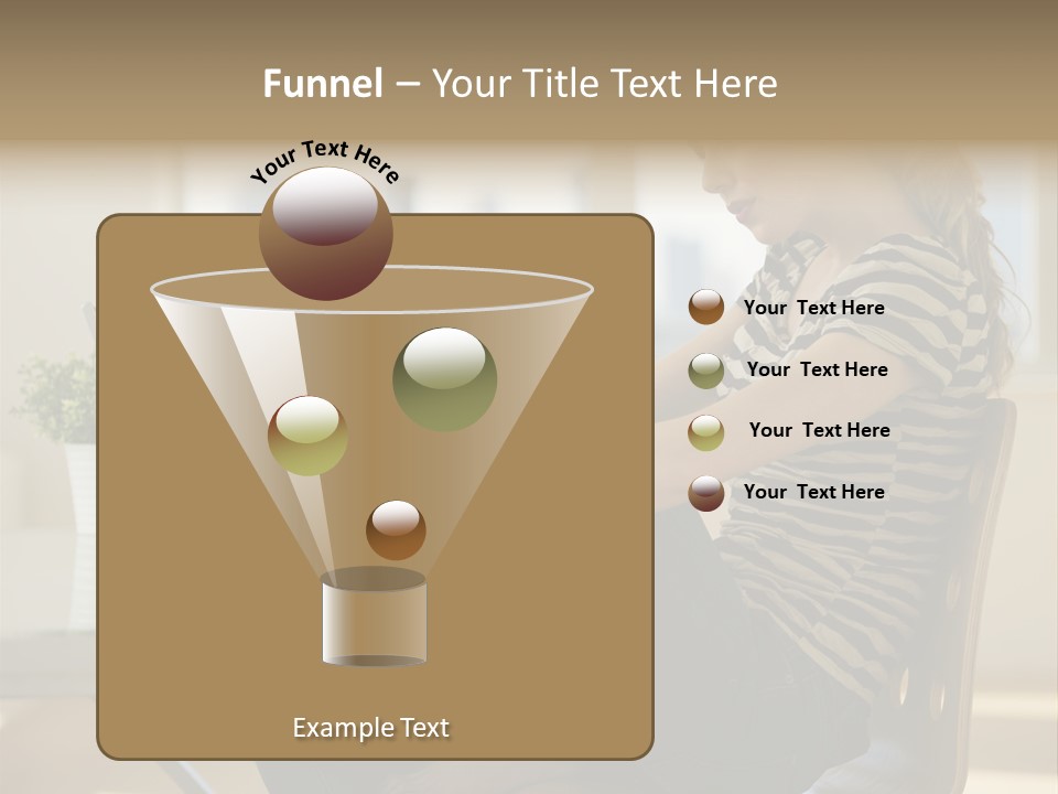 A Woman Sitting On A Chair Using A Laptop Computer PowerPoint Template