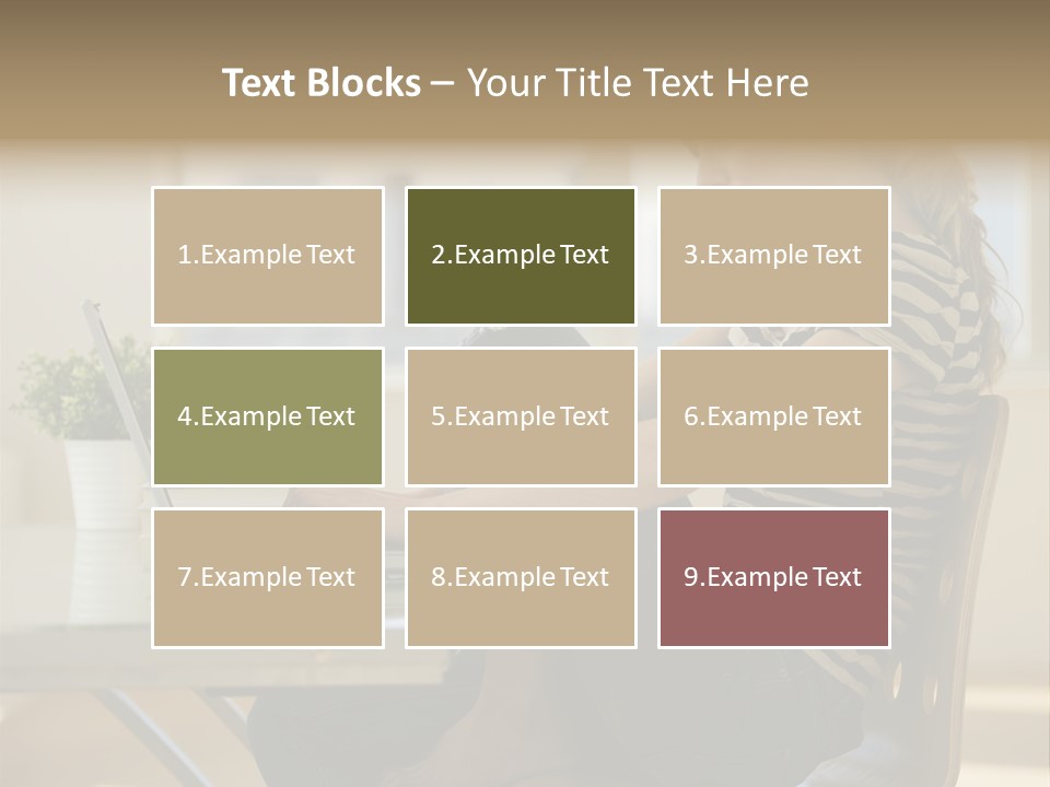 A Woman Sitting On A Chair Using A Laptop Computer PowerPoint Template