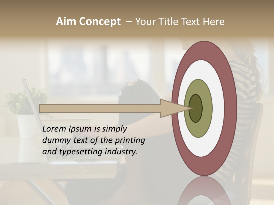 A Woman Sitting On A Chair Using A Laptop Computer PowerPoint Template