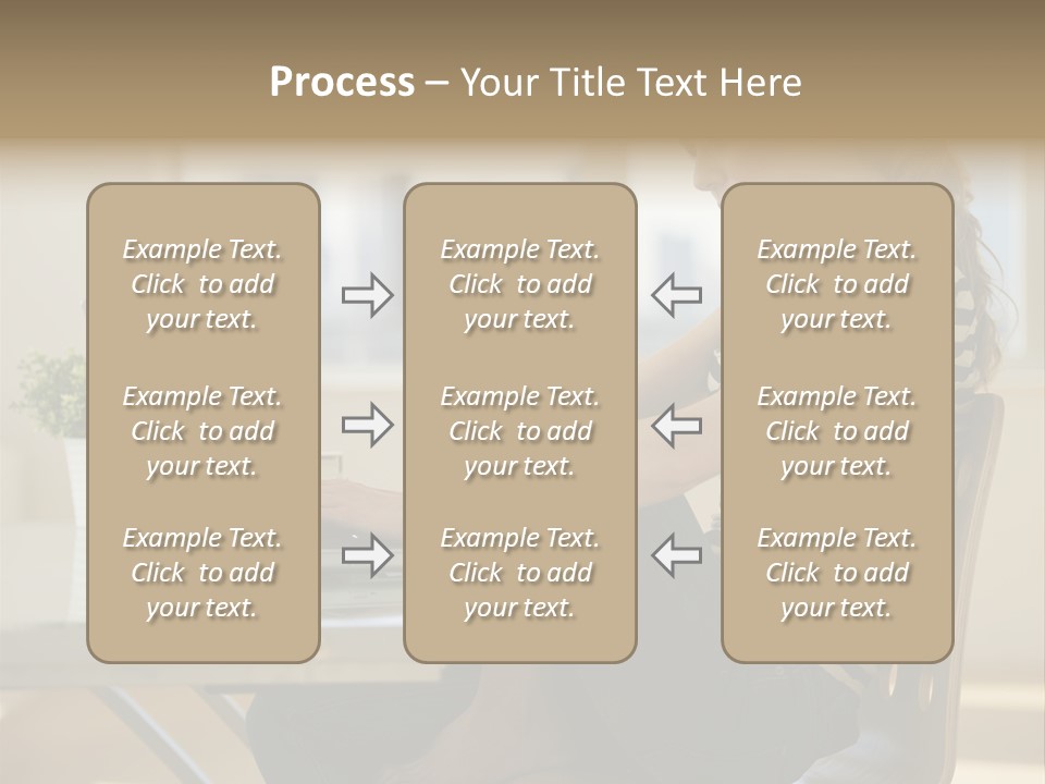 A Woman Sitting On A Chair Using A Laptop Computer PowerPoint Template