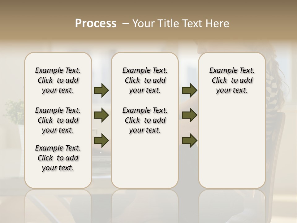 A Woman Sitting On A Chair Using A Laptop Computer PowerPoint Template