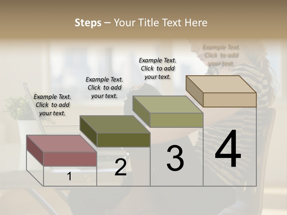 A Woman Sitting On A Chair Using A Laptop Computer PowerPoint Template