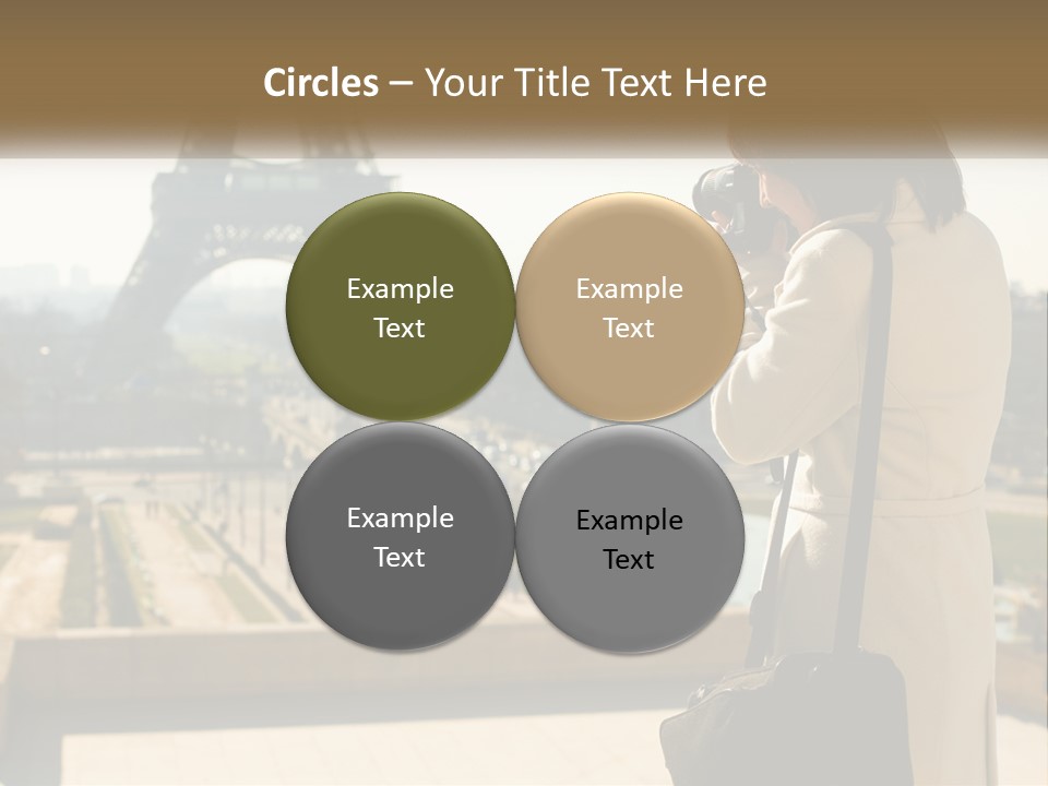 A Woman Taking A Picture Of The Eiffel Tower PowerPoint Template