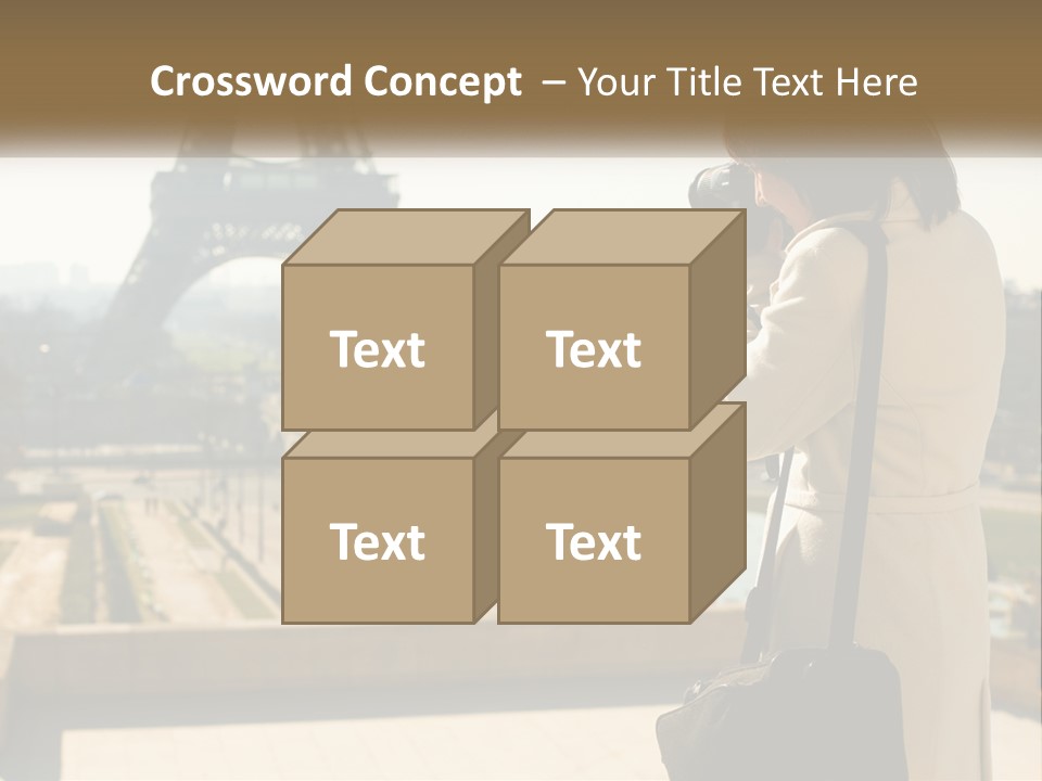 A Woman Taking A Picture Of The Eiffel Tower PowerPoint Template