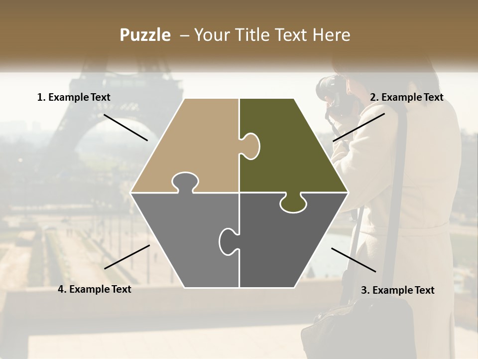 A Woman Taking A Picture Of The Eiffel Tower PowerPoint Template