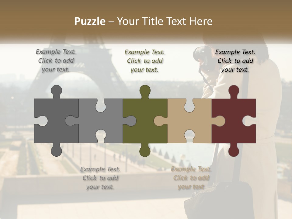 A Woman Taking A Picture Of The Eiffel Tower PowerPoint Template