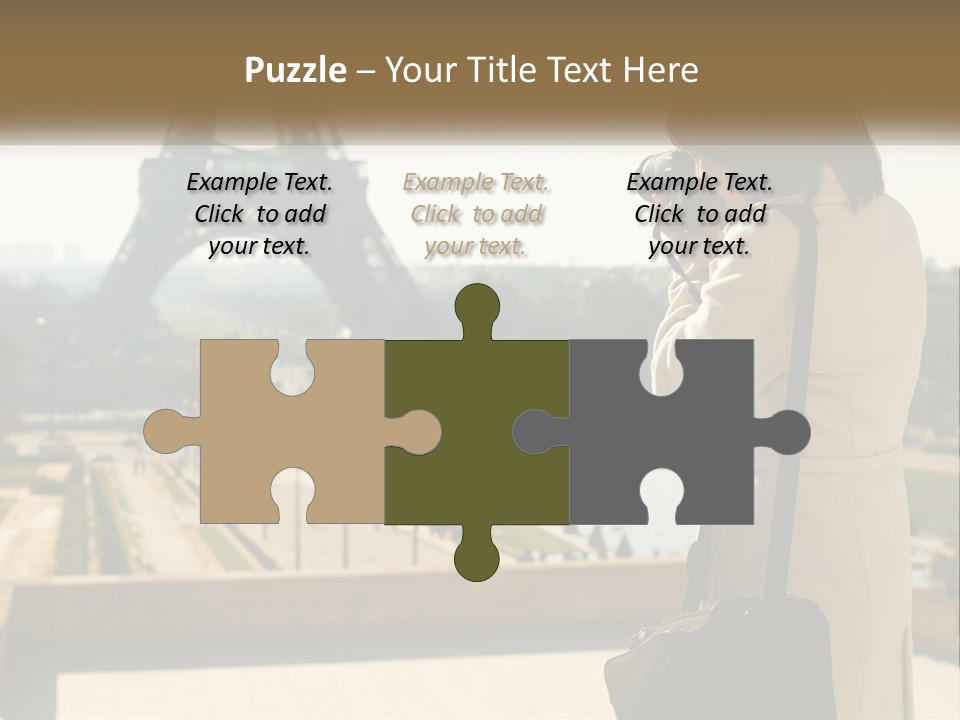 A Woman Taking A Picture Of The Eiffel Tower PowerPoint Template