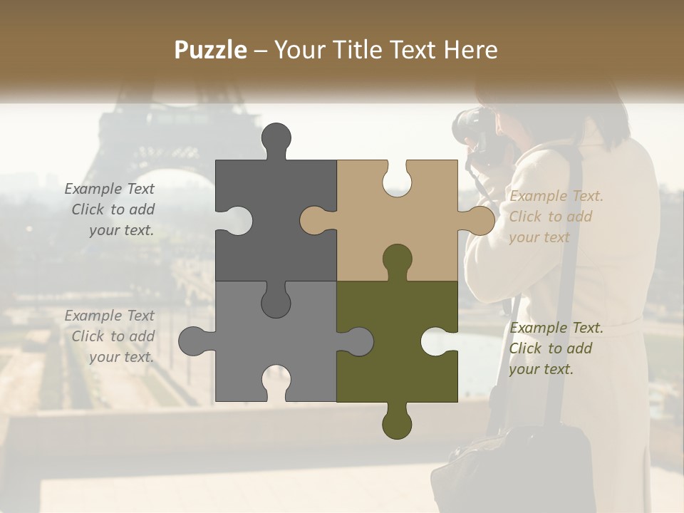 A Woman Taking A Picture Of The Eiffel Tower PowerPoint Template