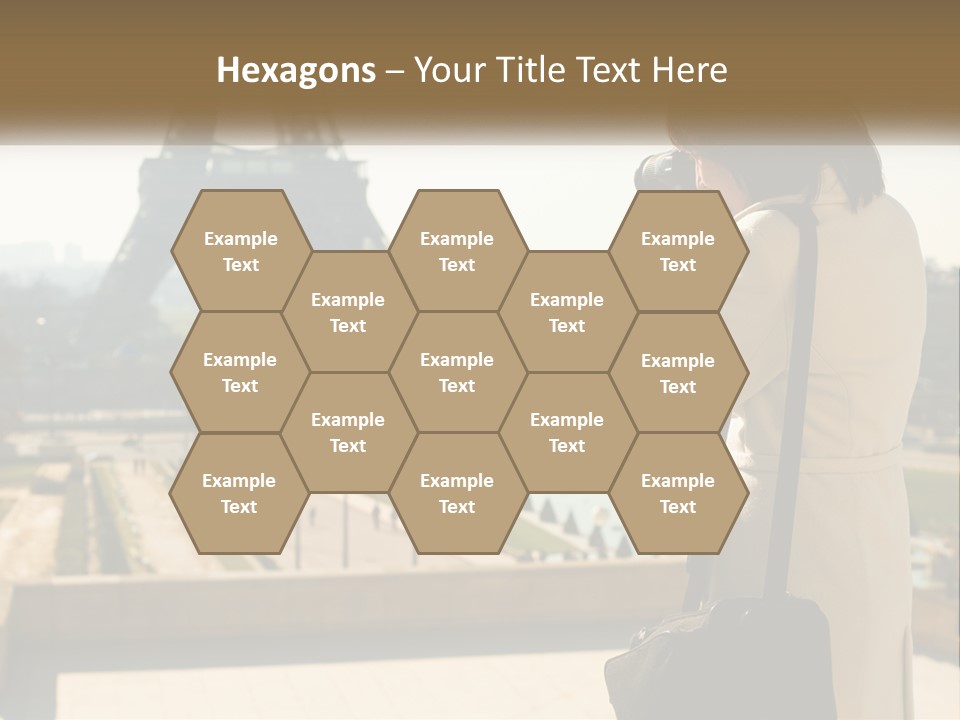 A Woman Taking A Picture Of The Eiffel Tower PowerPoint Template