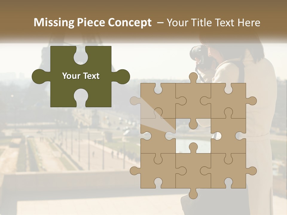 A Woman Taking A Picture Of The Eiffel Tower PowerPoint Template